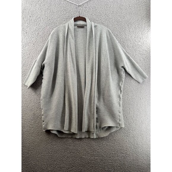Kerisma Ribbed Open Front Cardigan 3/4 Sleeves Gray Size S/M - Picture 1 of 5